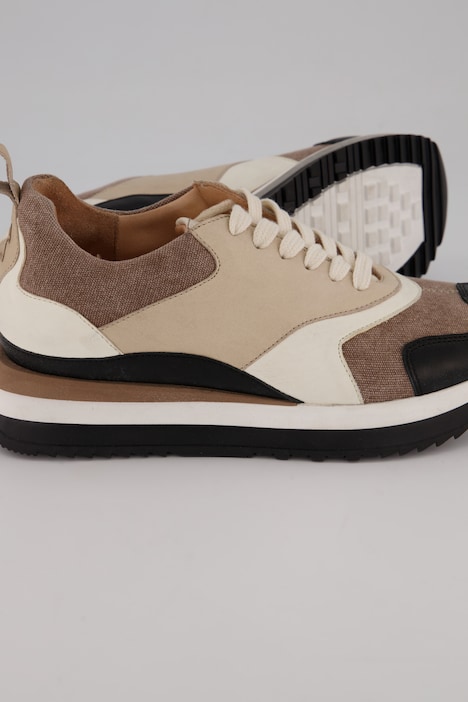 Leder-Sneaker, mehrfarbig, Plateausohle, Weite H