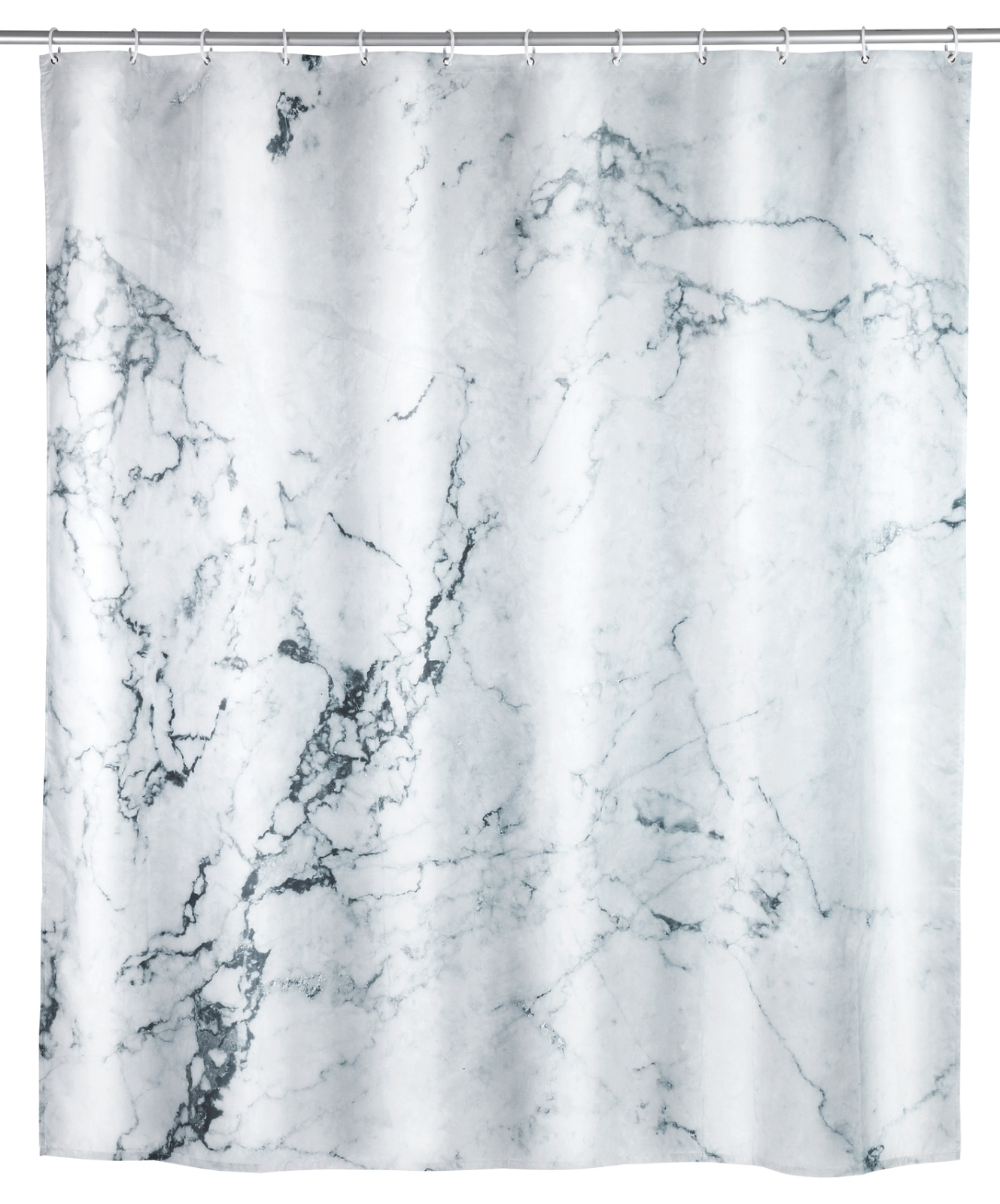WENKO Duschvorhang ONYX - weiß marmoriert - 180x200 cm