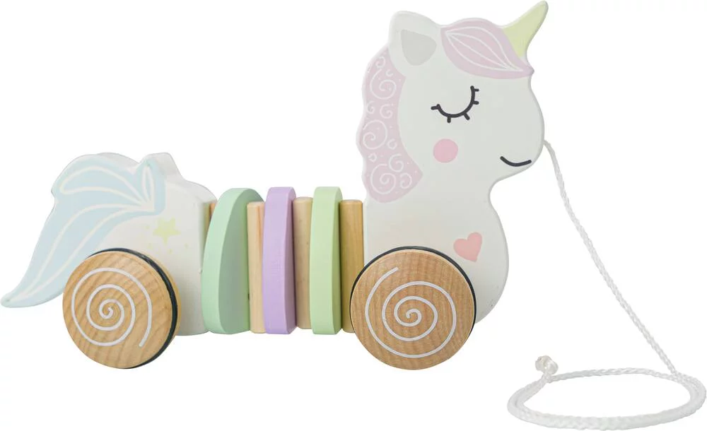 MA PETITE LICORNE A TIRER EN BOIS