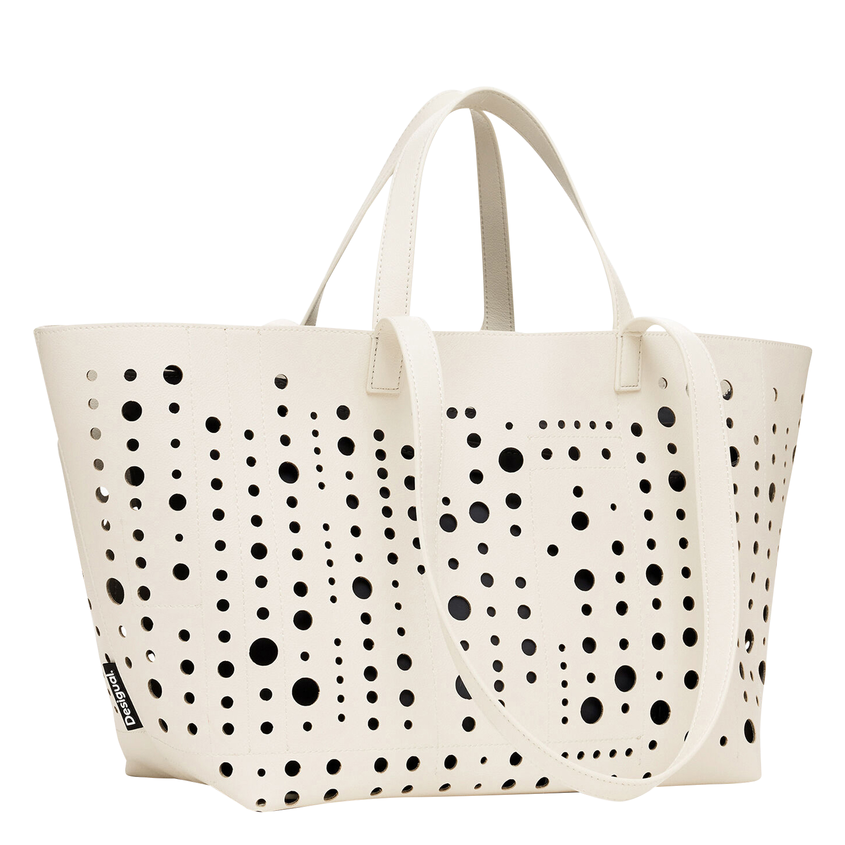 Sac shopping à motifs cercles | Blanc
