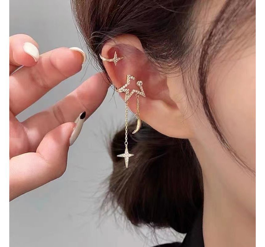 Poppin - Oormanchet met strass-ster en franje