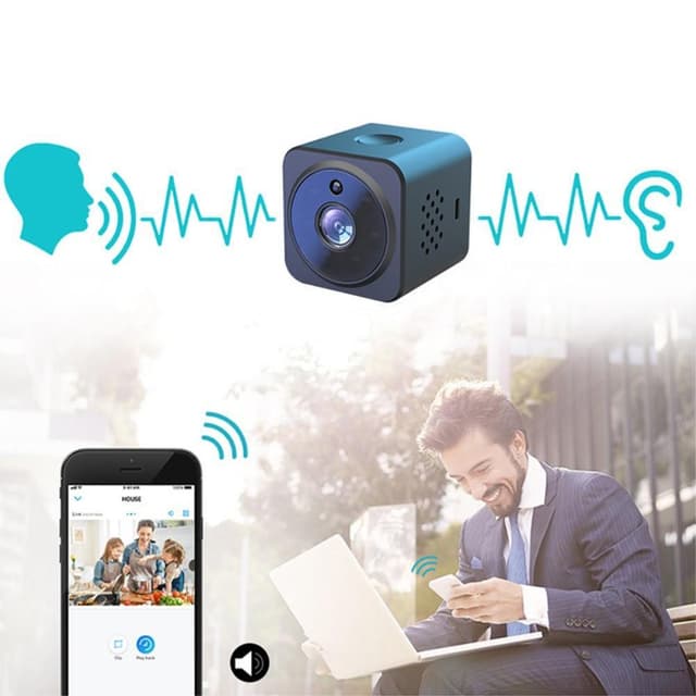 AS02 Mini Spy Kamera Trådløs Wifi IP Hjemmesikkerhedskamera HD 1080P