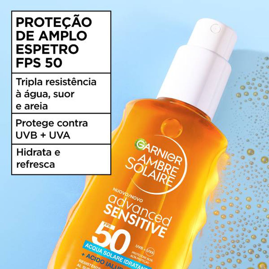 AMBRE SOLAIRE Sensitive Advanced Água Solar Hidratante FPS50 - 150ml
