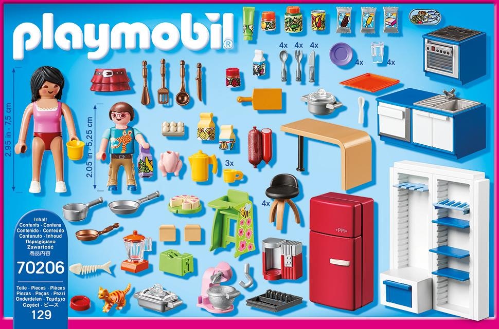 Playmobil® Konstruktions-Spielset »Familienküche (70206), Dollhouse« Made in Germany
