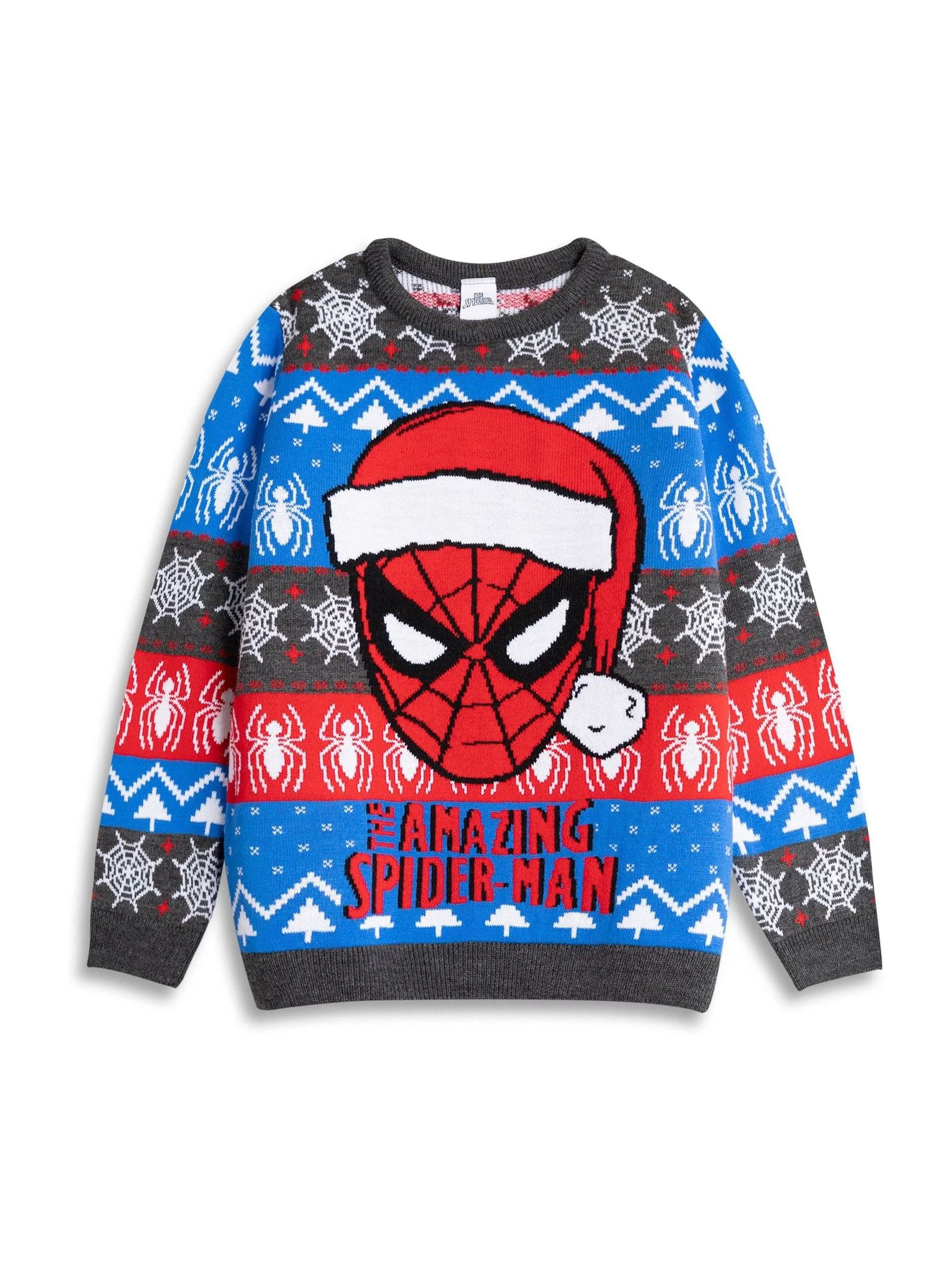 Vanilla Underground Spiderman Character Face Christmas Jumper