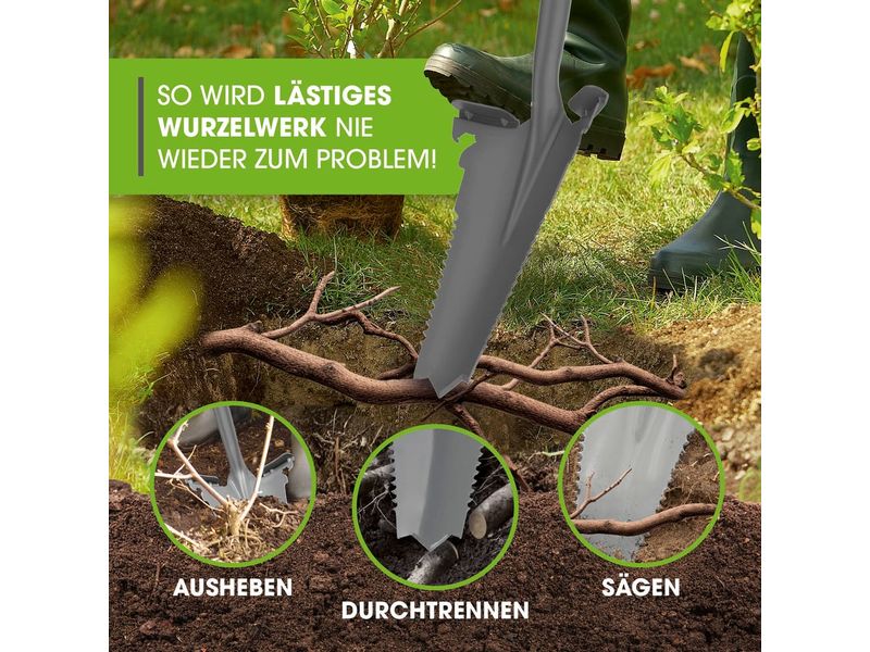 EASYmaxx EASYmaxx Spaten- & Wurzelsäge - 114 cm, Grau/Rot Wurzelspaten
