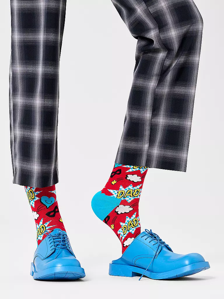 HAPPY SOCKS Herren Socken SUPPER DAD 41-46 light red rot
