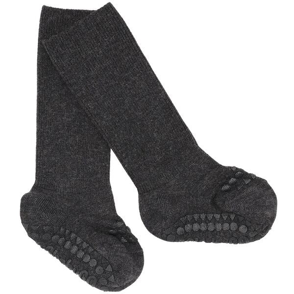 Bamboo Strømper Antislip Dark Grey Melange