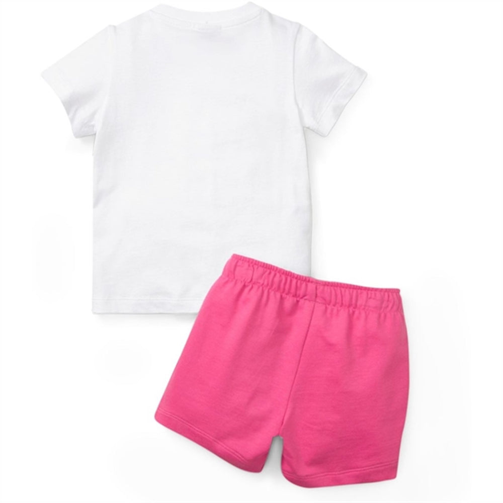 Minicats T-shirt & Shorts Sæt White-Pearl Pink