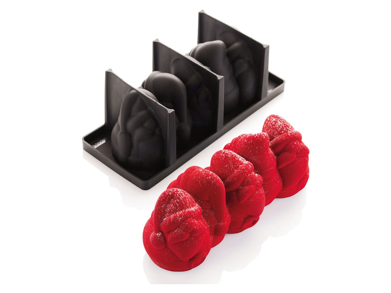 Moule à bûche silicone - Père Noël - 25 x 10 cm - Pavoni