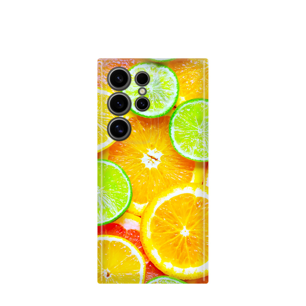 Samsung Galaxy S24 Ultra Kunststoff Hülle Sommerfrüchte - Orange