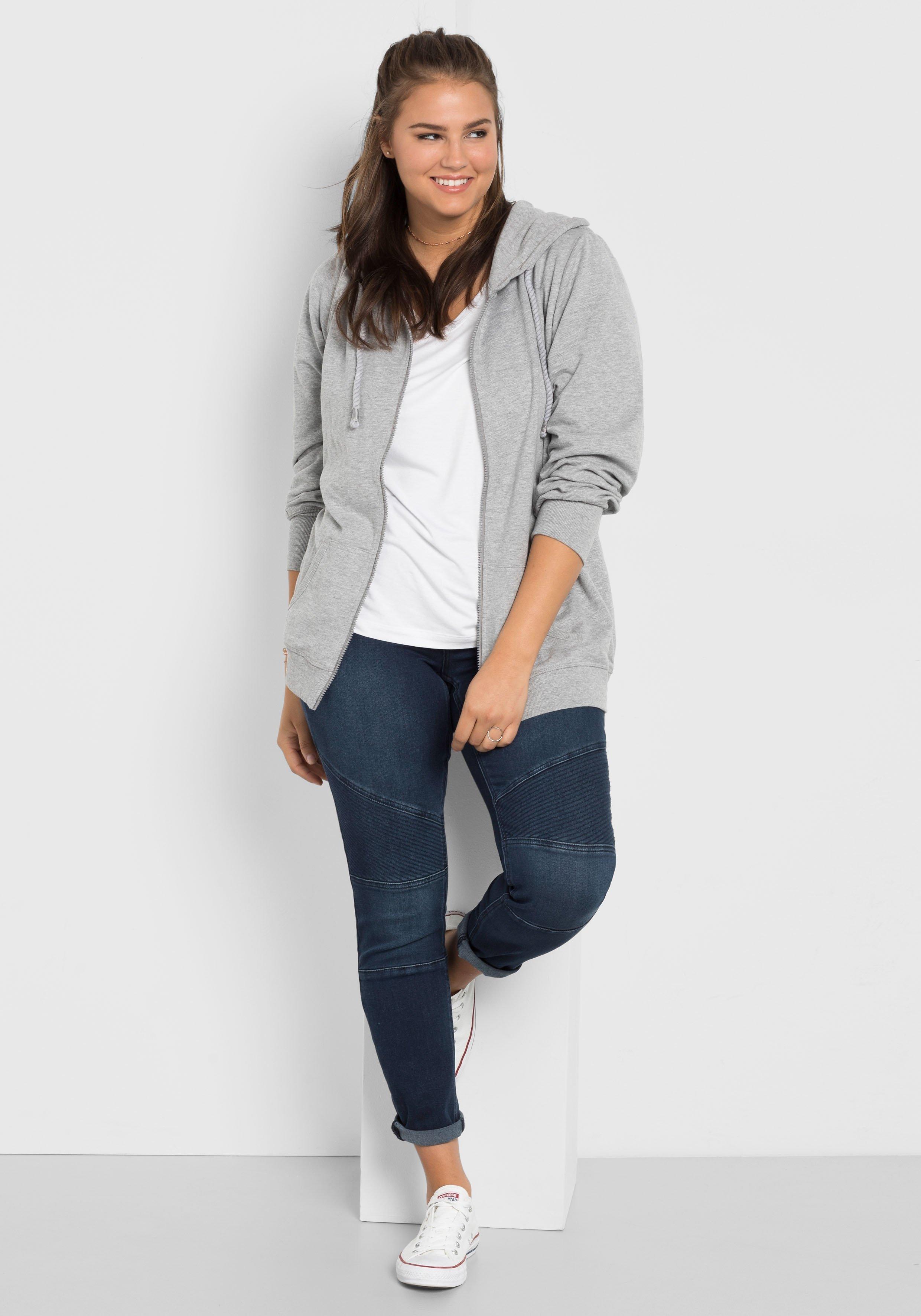 Skinny Power-Stretch-Jeans im Biker-Look