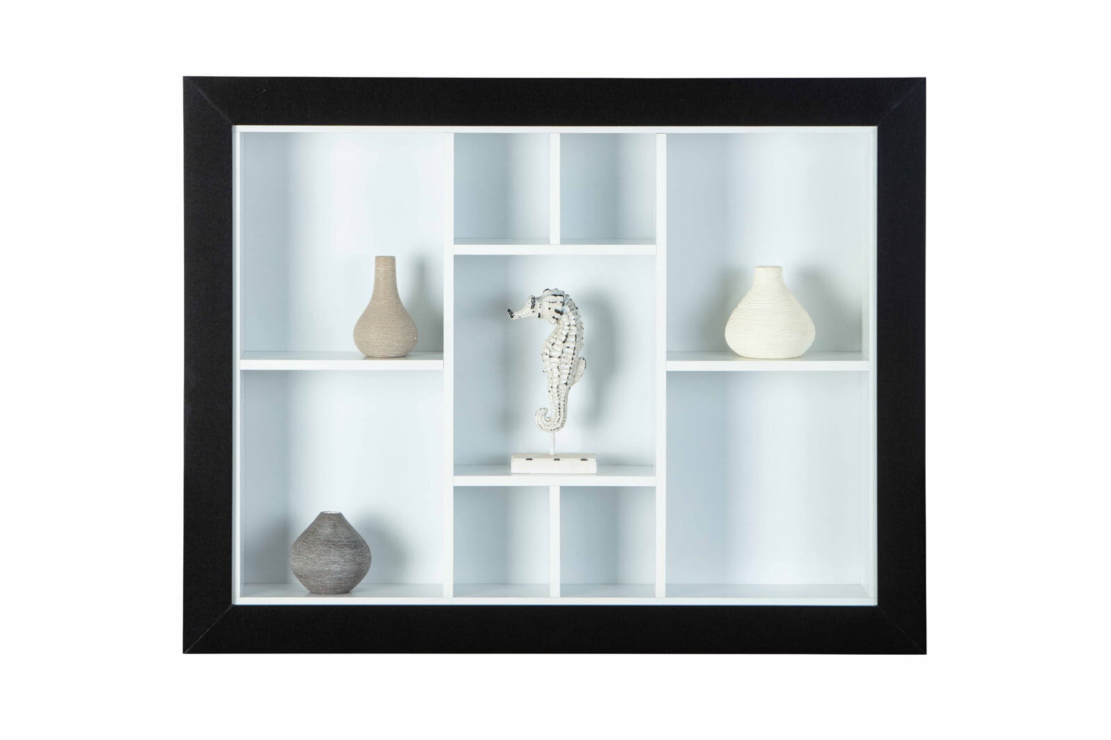 Sammlervitrine THOMAS 90,5x70,5x13,7 cm Schwarz/Weiß