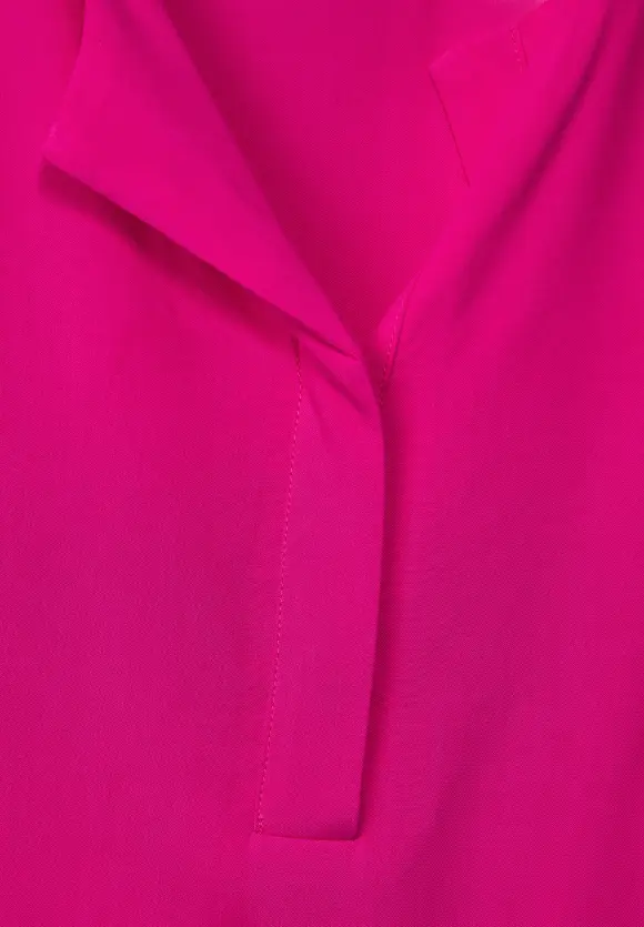 Bluse mit Klappenkragen - nu pink