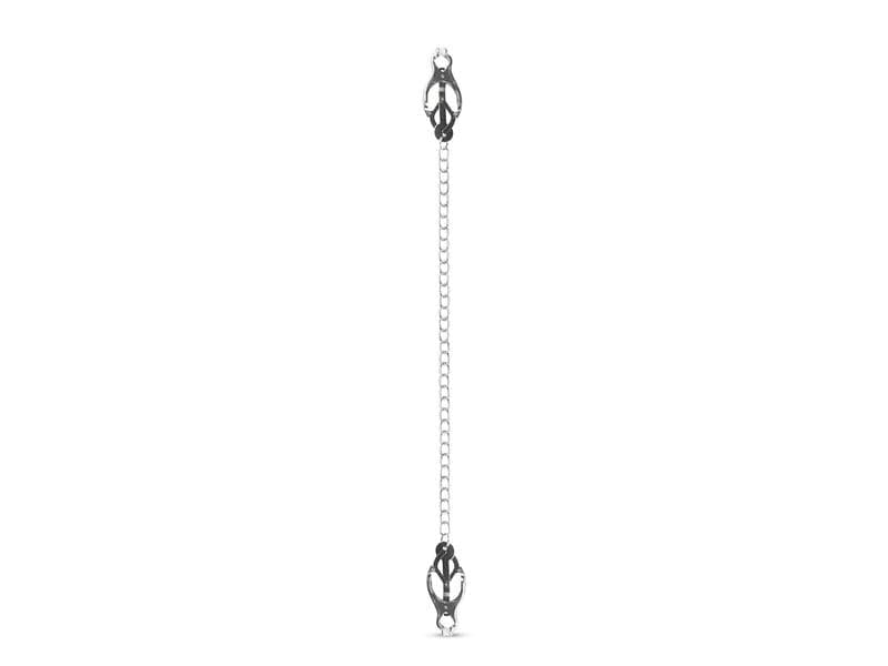 Easytoys Fetish Collection Japanische Kleeklammern mit Kett Metallklemmen für die Nippel für erotische Bondage-Spiele