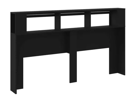 Tête de lit à LED noir 180x18,5x103,5 cm bois d'ingénierie