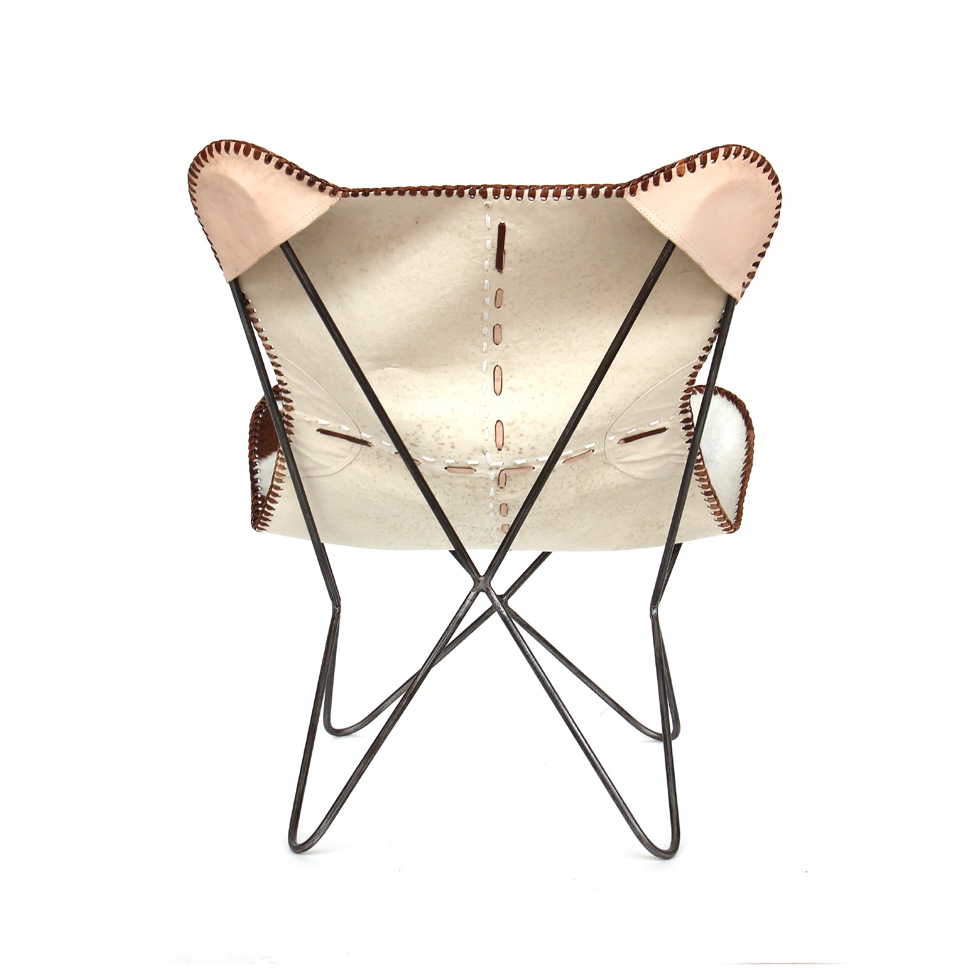 Lounger 'Mark', braun-weiß, vernickelt, T 70 cm, B 76 cm, H 92 cm von fischer's lagerhaus