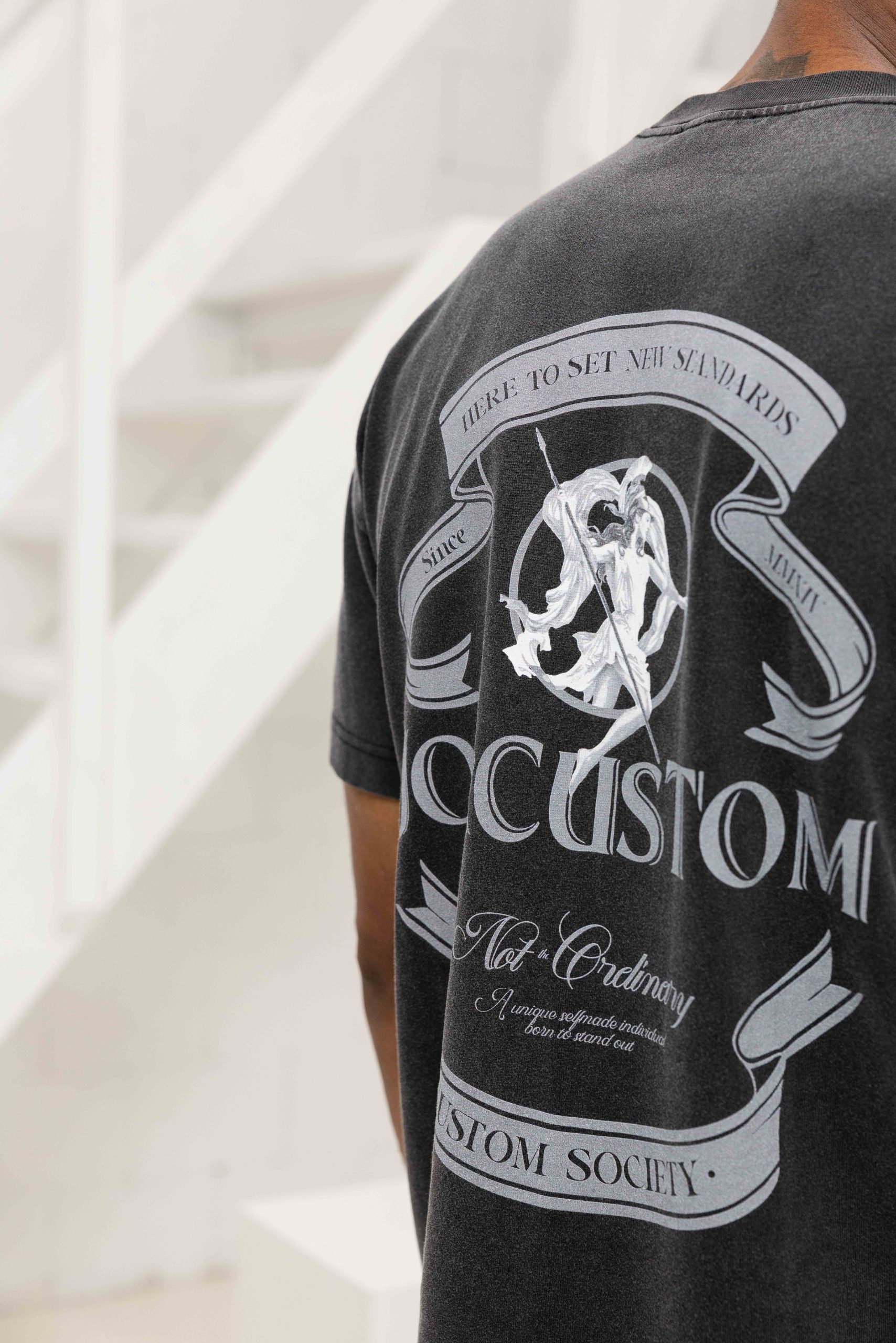 Jorcustom Ribbon Loose Fit T-Shirt Heren Grijs