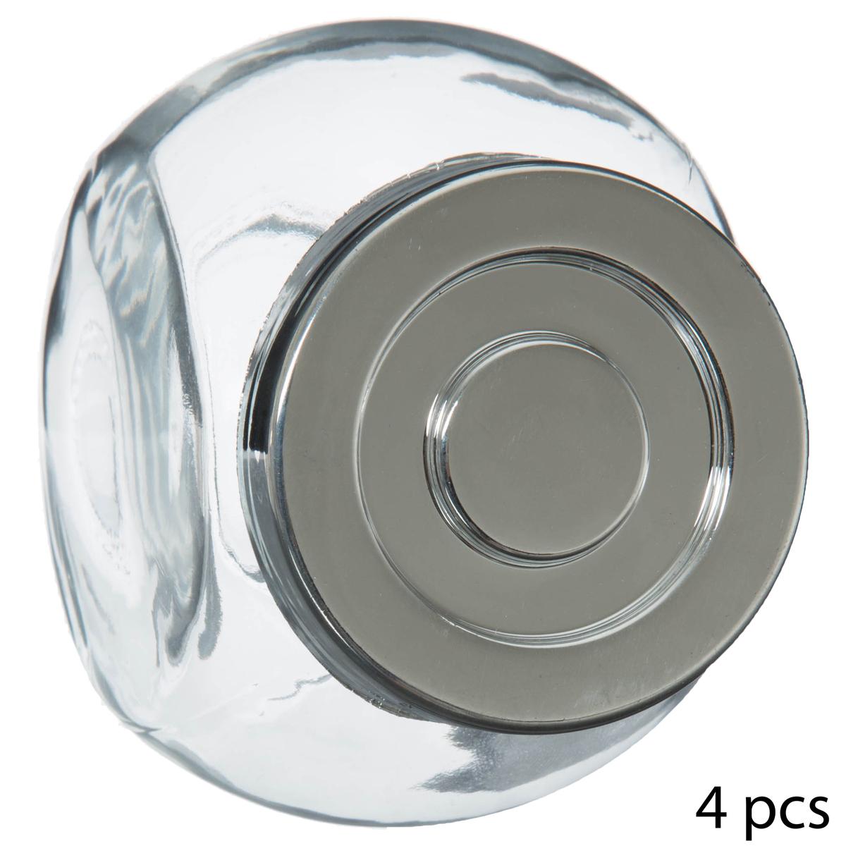 LOT 4 BOCAUX A EPICES 0.2L VERRE COUVERCLE INOX