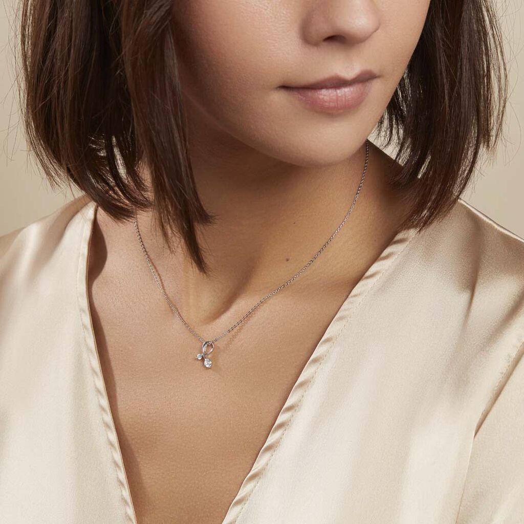 Collier Briaga Argent Blanc Oxyde De Zirconium