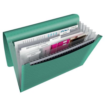 Esselte Colour'Breeze - Classeur ménager (valisette trieur) - 6 compartiments - vert