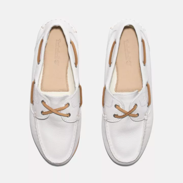 Chaussure bateau classique pour femme en blanc