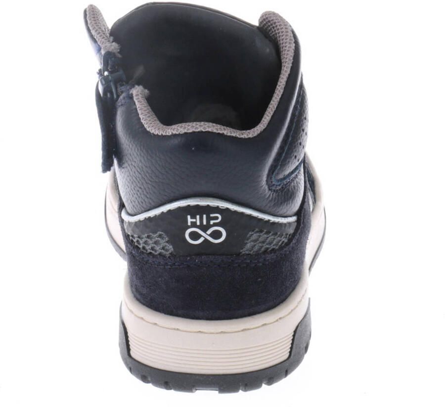 Hip leren sneakers donkerblauw