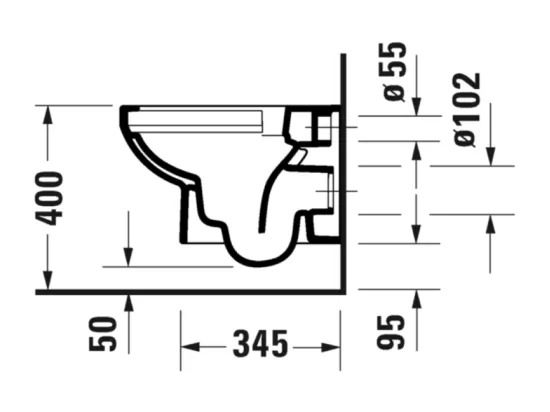 Pack WC suspendu compact sans bride DURAVIT Duravit No.1 abattant frein de chute + bati support SIAMP + Plaque blanche + tabouret