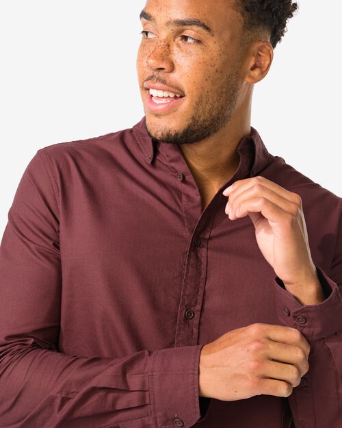 chemise pour hommes bordeaux