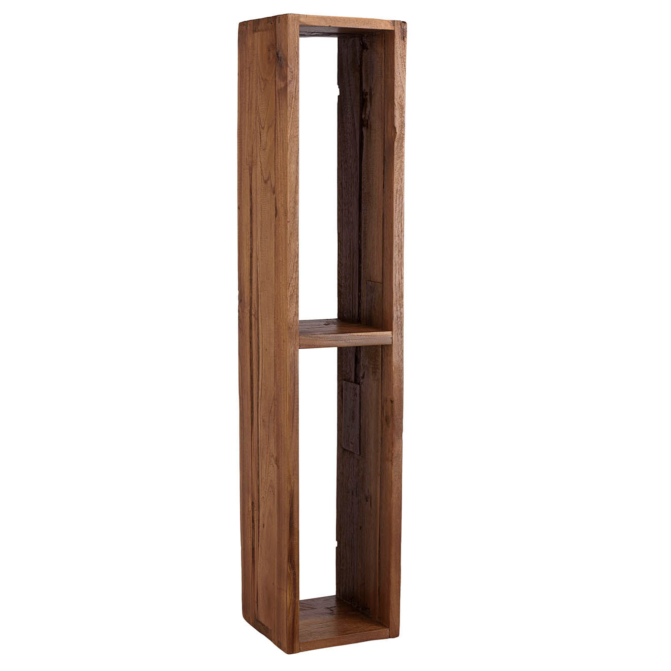 Macabane Étagère murale rectangulaire 2 niches sixtine Alida marron - 75x15x15 cm