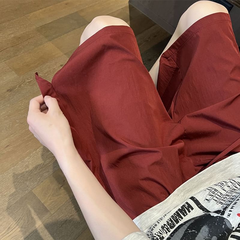 Posive - Hoge taille effen shorts