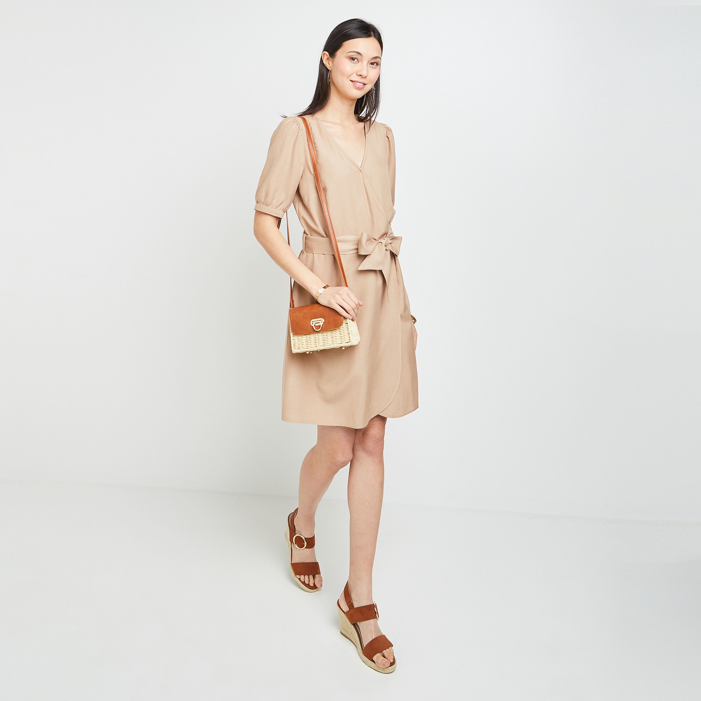 Robe cache coeur femme - BEIGE