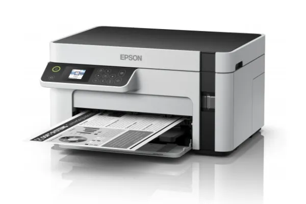 Epson EcoTank ET-M2120 - Multifunktionsprinter - S/H - blækprinter - A4/Legal (medie) - op til 15 spm (udskriver) - 150 ark - USB, Wi-Fi - hvid