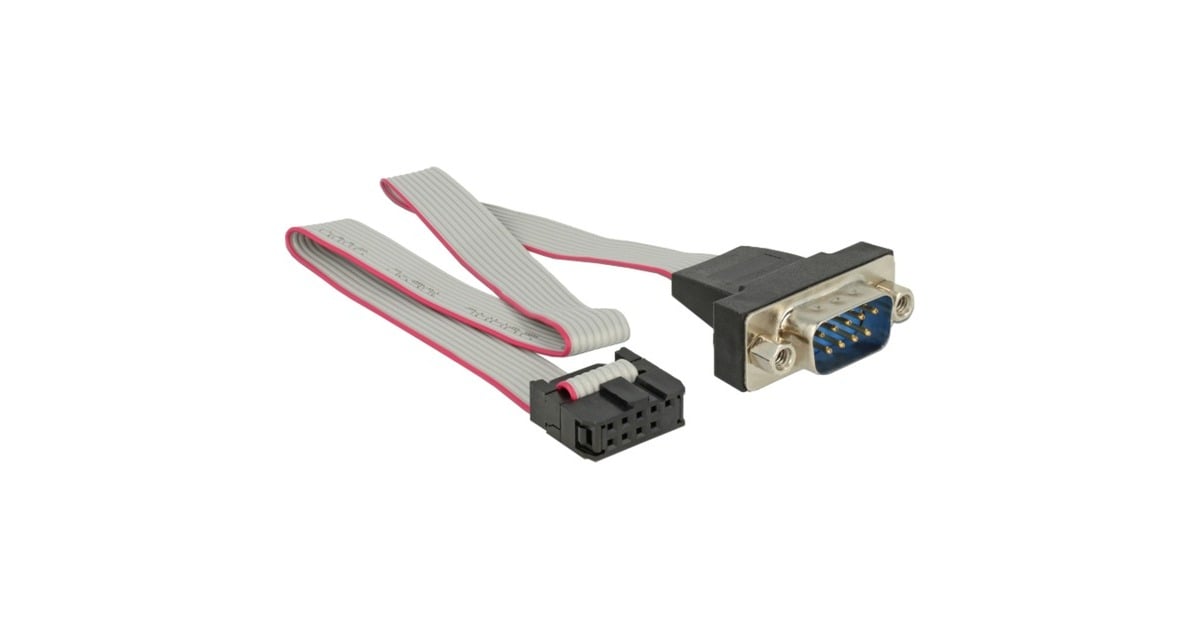 DeLOCKCable RS-232 Serial pin header female naar DB9 male kabel  (Grijs)