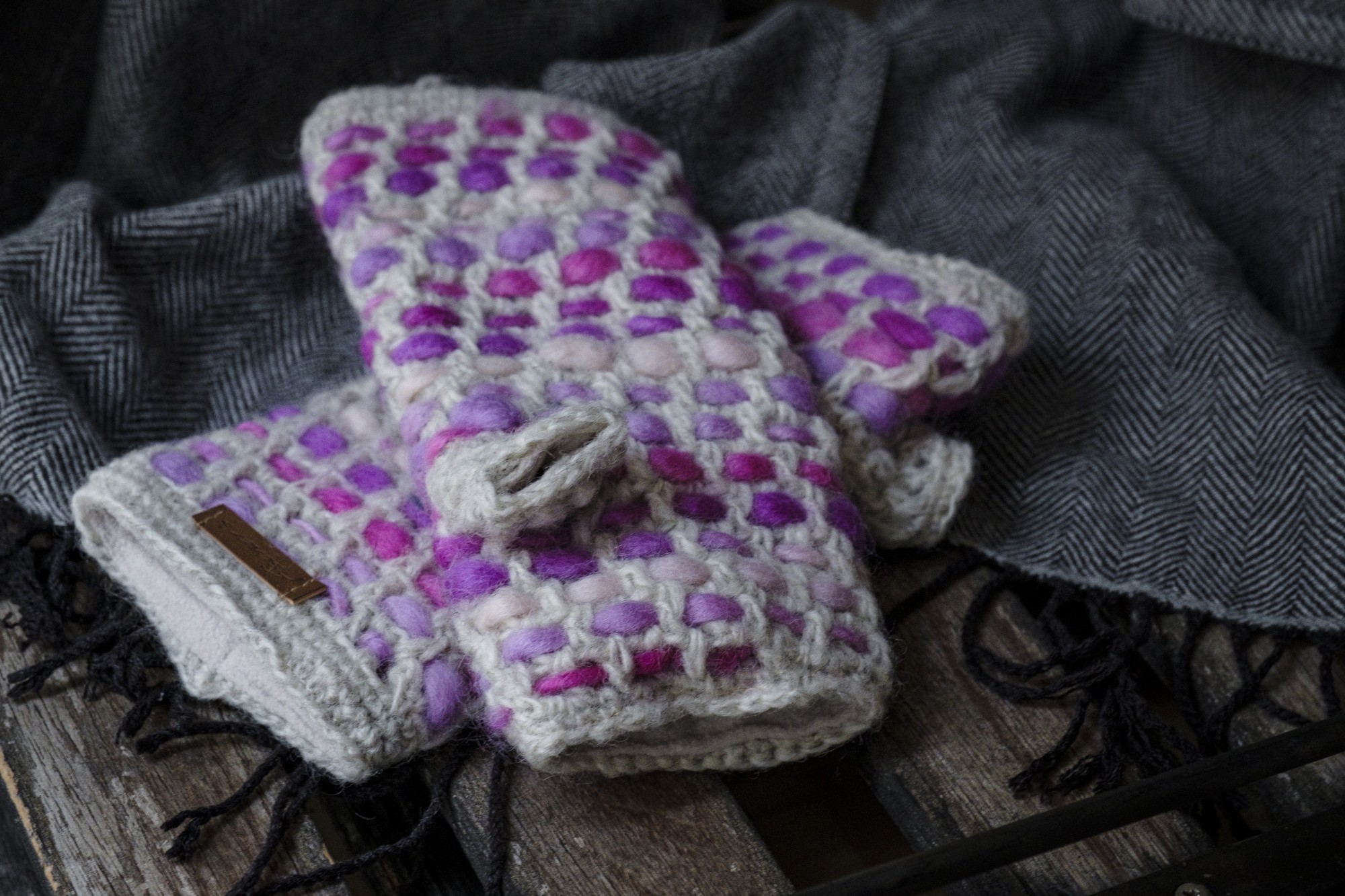 Pulswärmer gewebt, pink, lila günstig bestellen