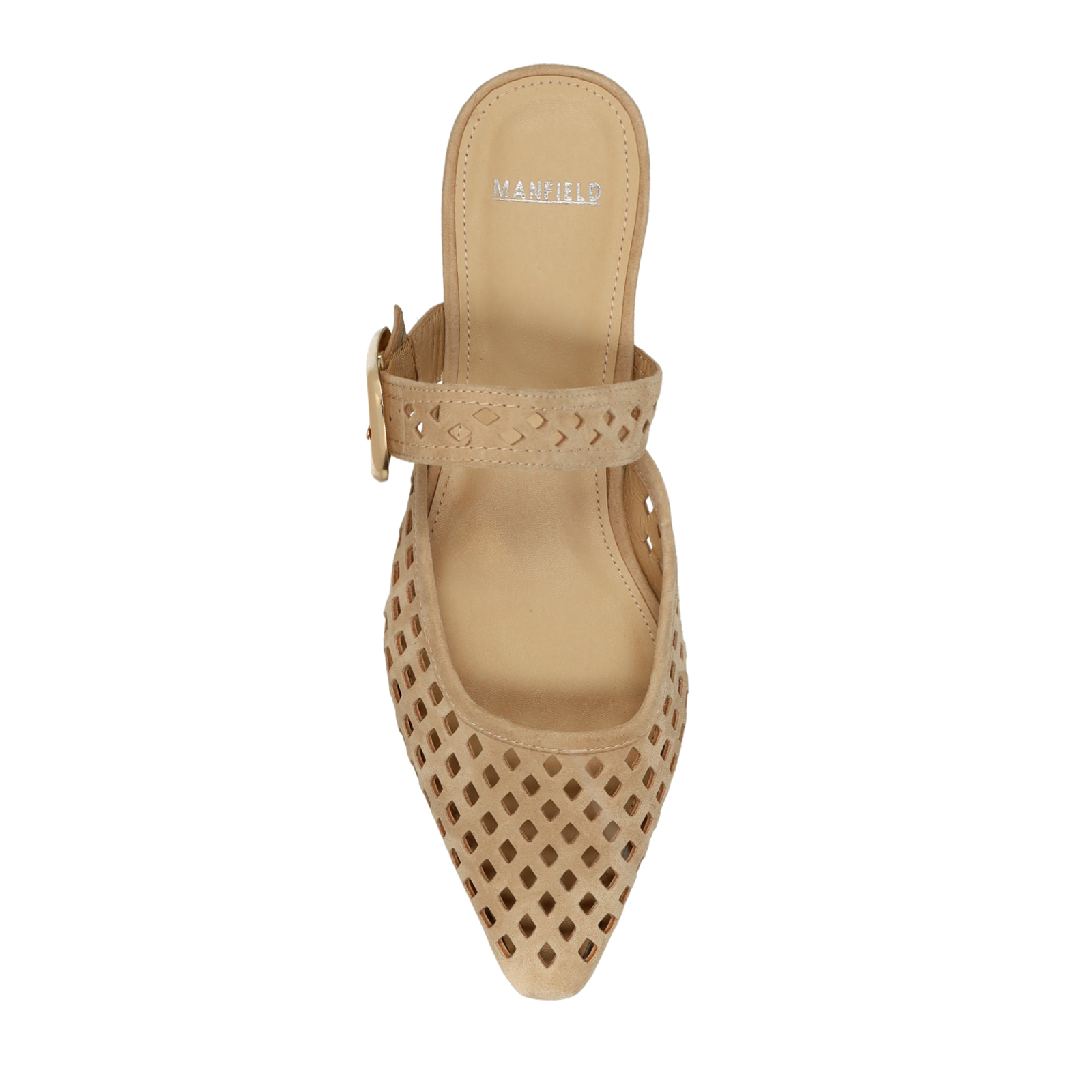 Beige leren instappers