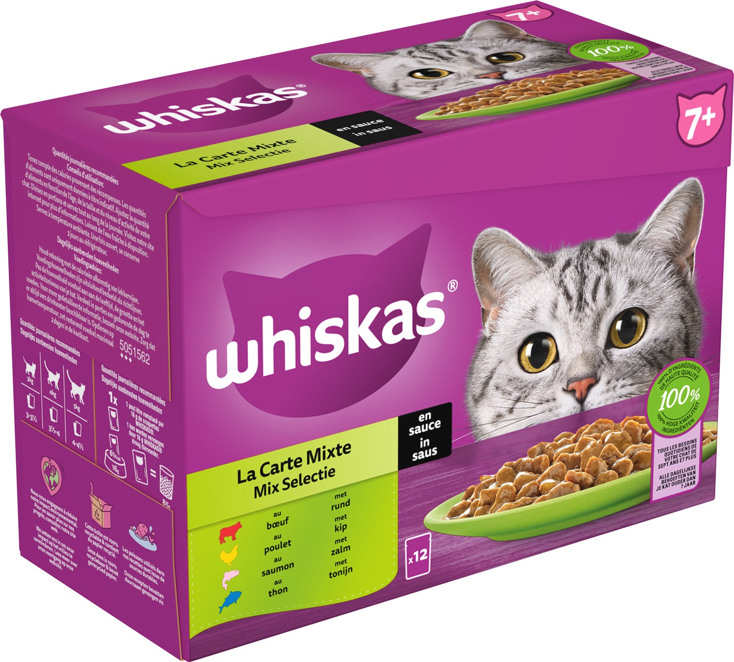 Whiskas kattenvoer in saus Mix Selectie senior 85 g 12 stuks