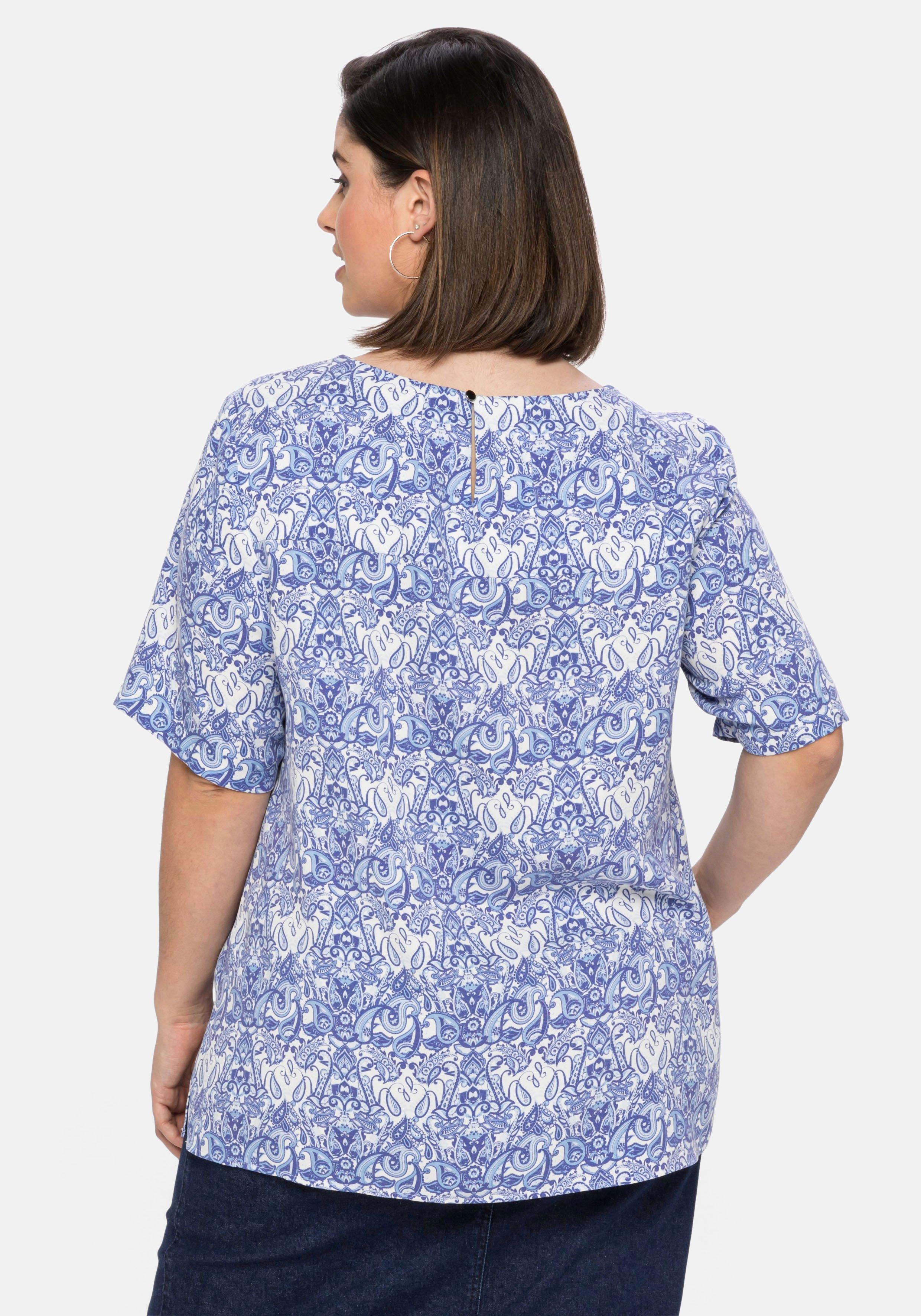 Tunika mit Paisley-Alloverprint und Halbarm