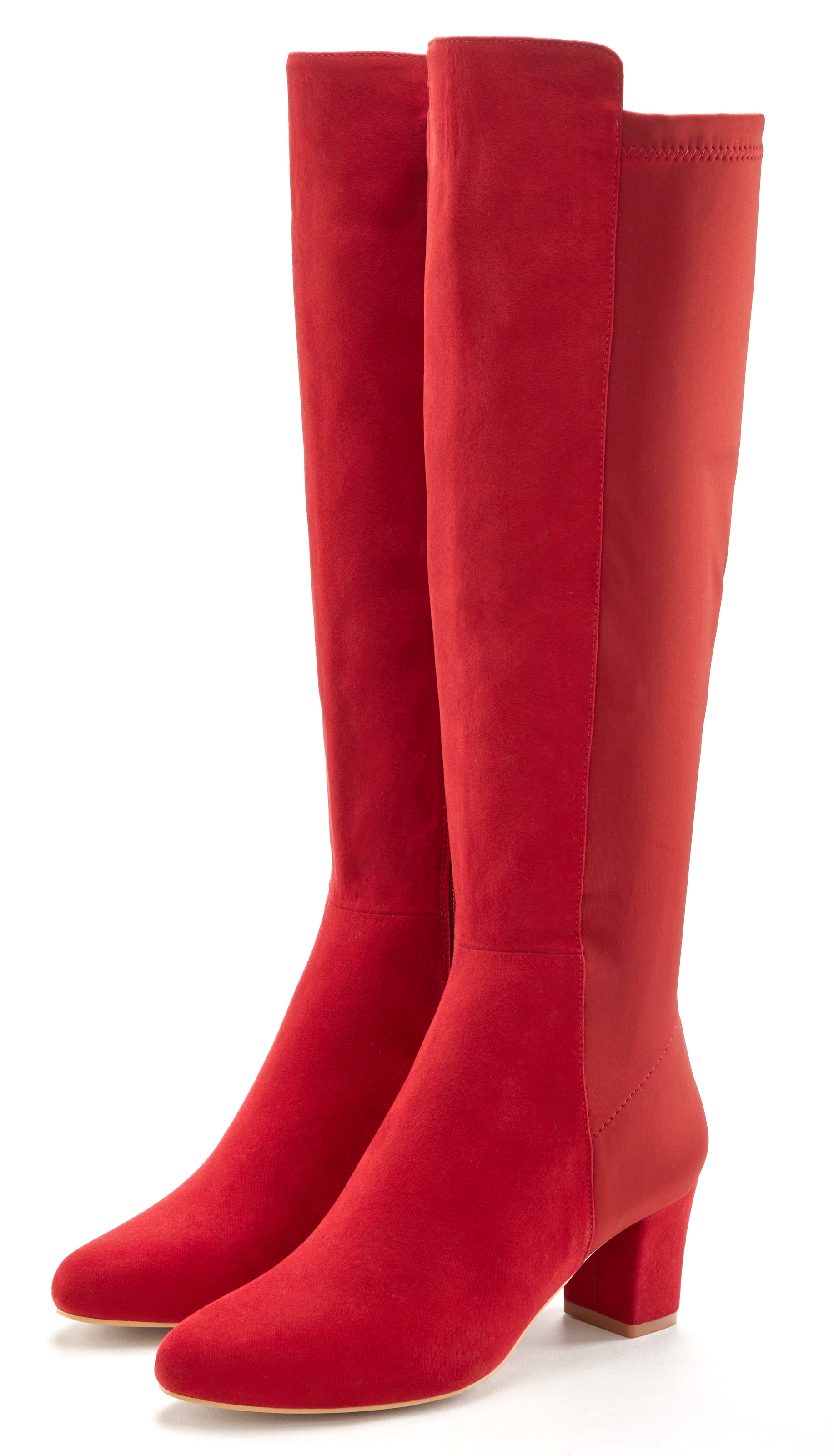 LASCANA Stiefel  mit Stretcheinsatz und Langschaft, Stiefelette, Langer Stiefel  VEGAN