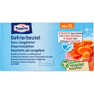 Toppits Diepvrieszakken 1 liter 40 stuks