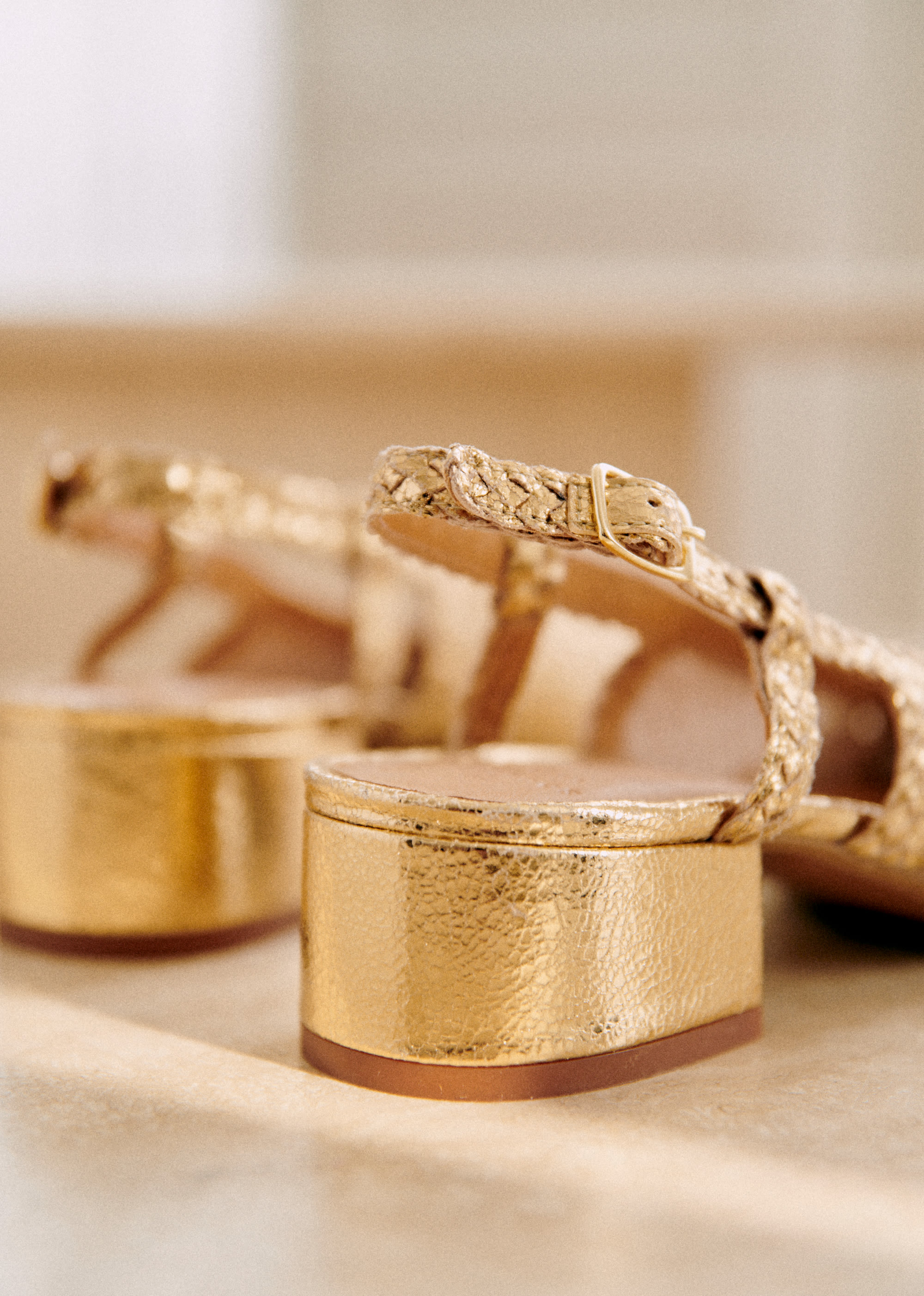 Escarpins Noemie - Doré lisse tressé - SOULIERS/SOULIERS Babies 5906252