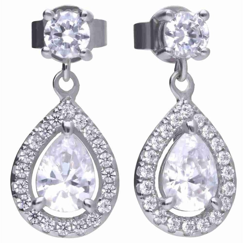 Boucle d'oreille de soirée en argent 925/1000