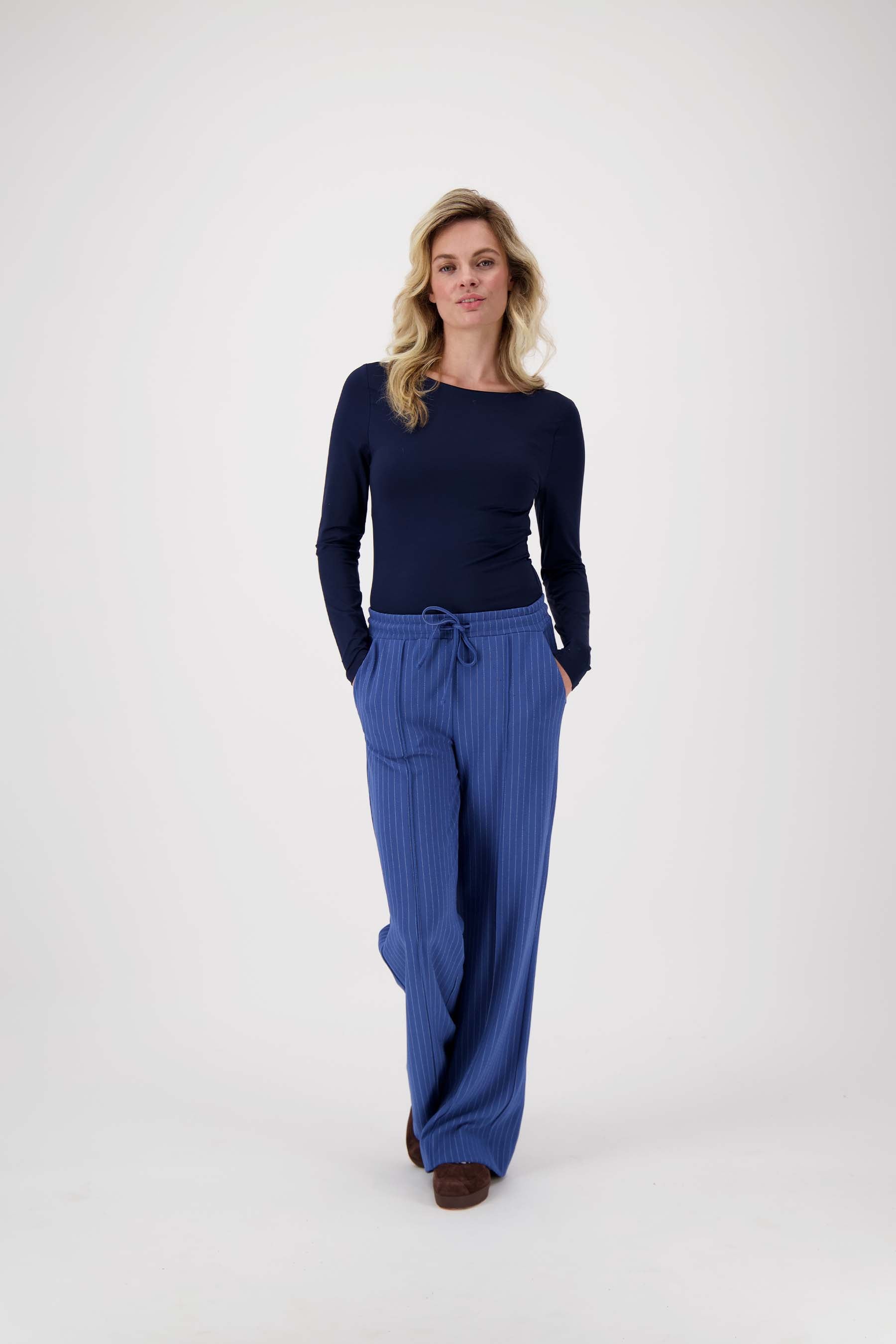 broek met krijtstreep print