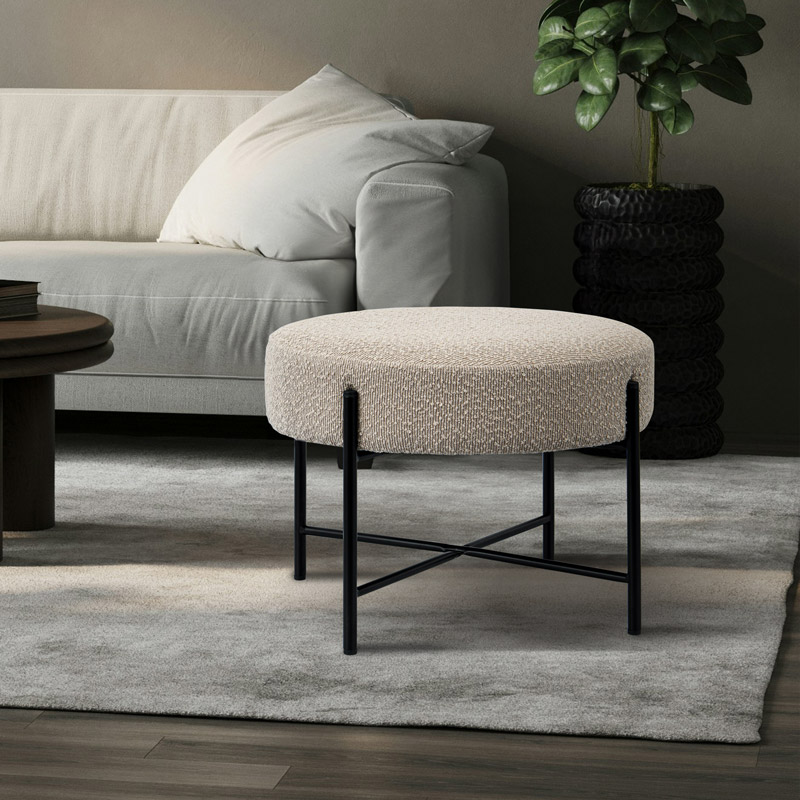 Pouf gris et noir