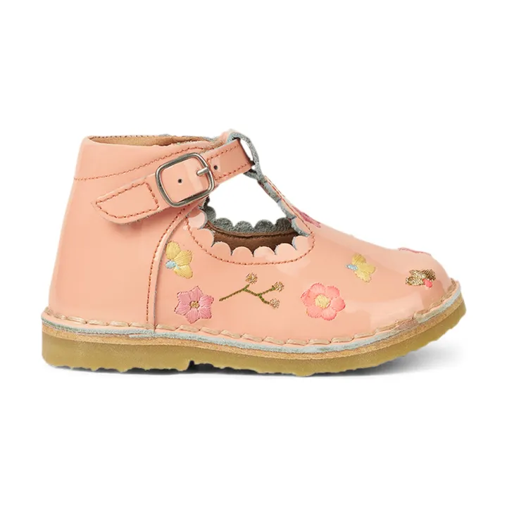 Petit Nord Babies T-Bar Brodées Fleurs - Collection Uniqua | Rose