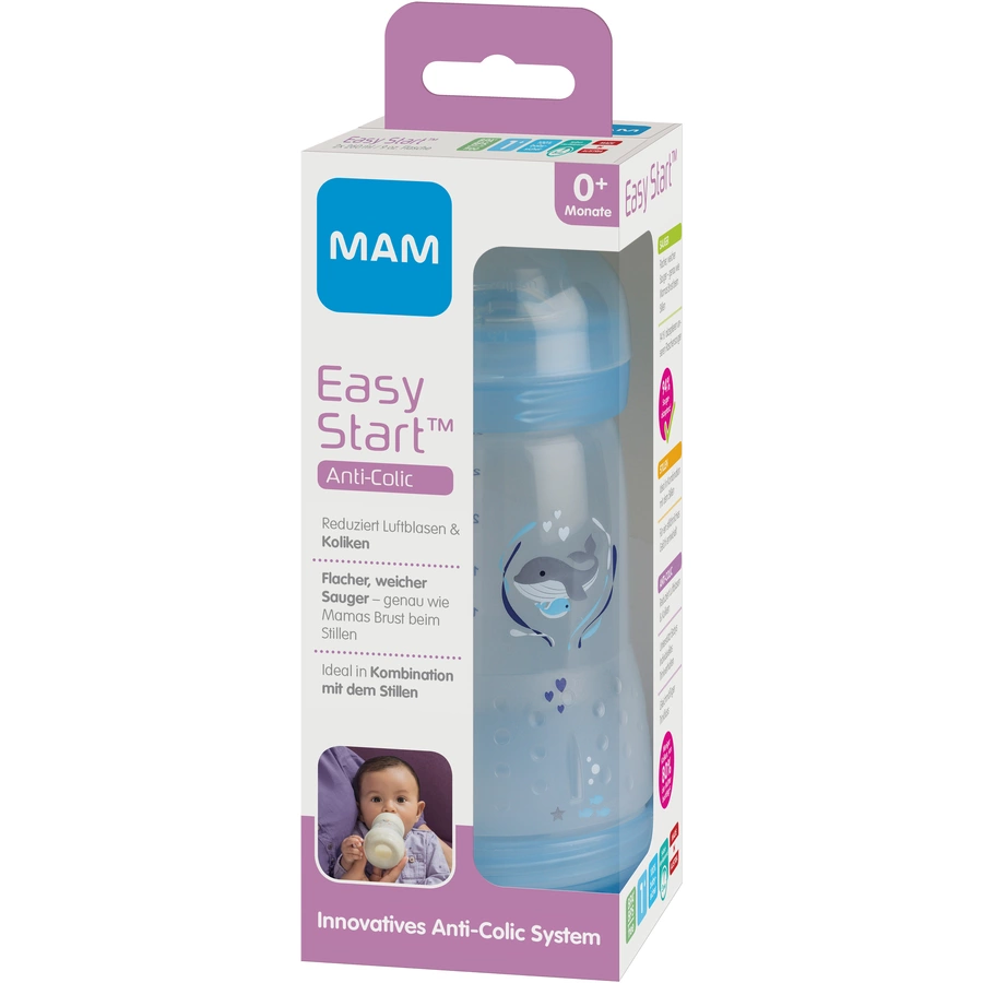 MAM Babyflasche Easy Start Anti-Colic blau 260 ml