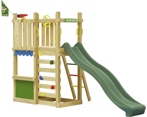 Speelhuis op palen Jungle Gym 358 x 132 cm Hout donkergroen