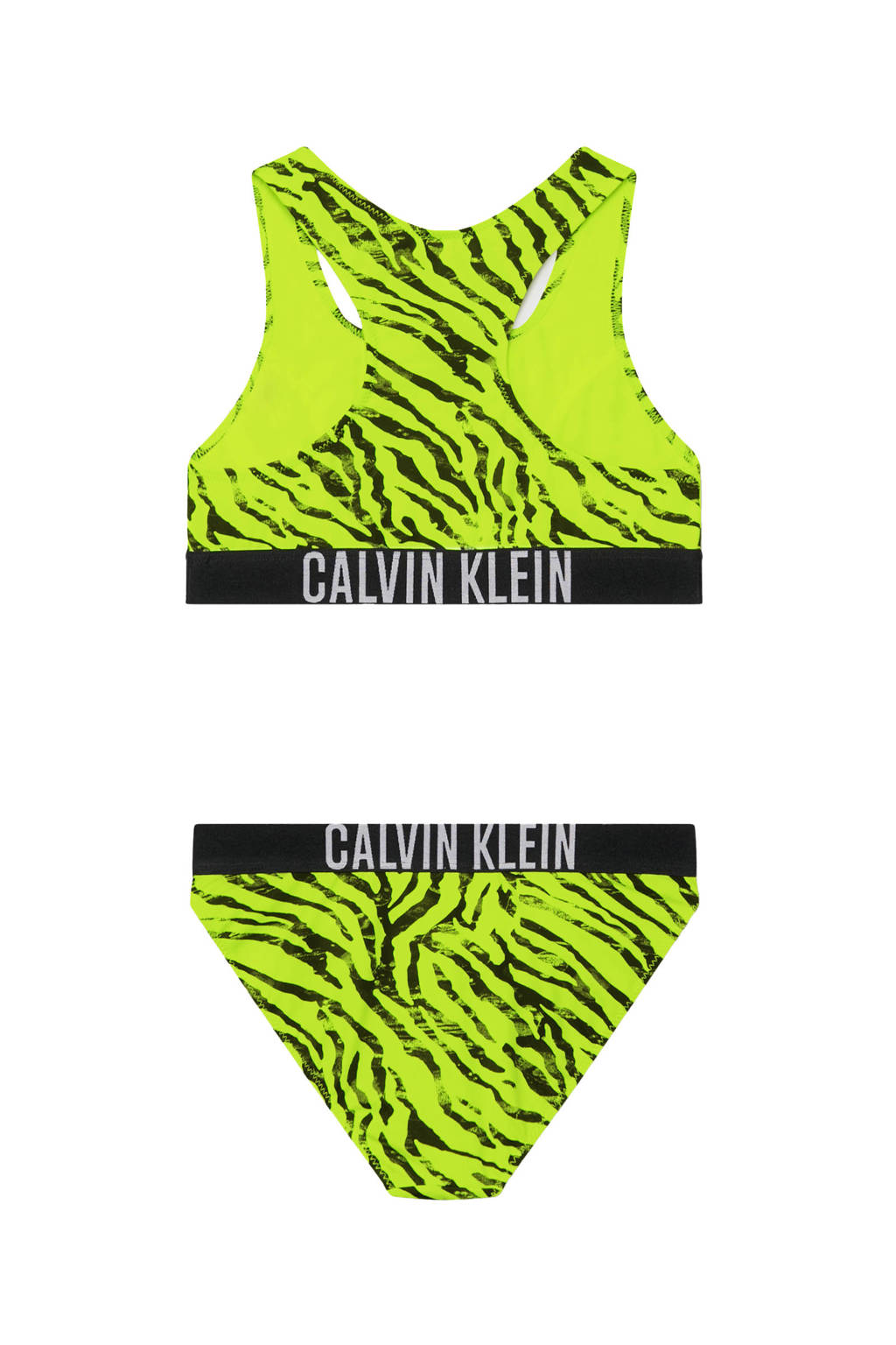 crop bikini geel/zwart