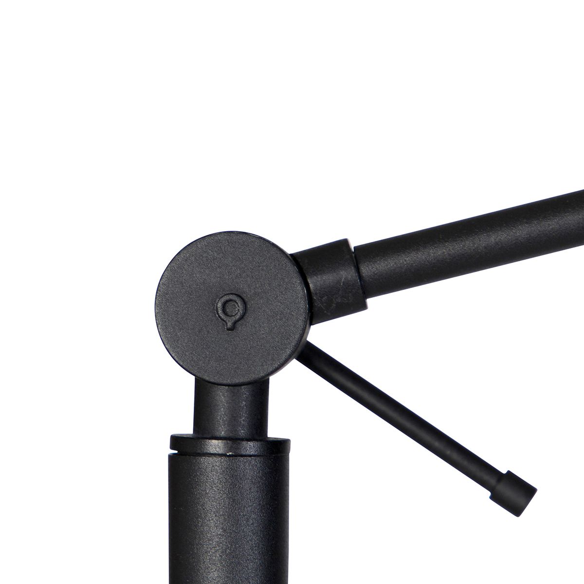 Vloerlamp zwart met kap lichtgrijs 50 cm verstelbaar - Editor