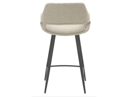 CONCEPT1 - Tabouret de bar Lot de 2 T. Esmee gris eff laine bouclette (plan)